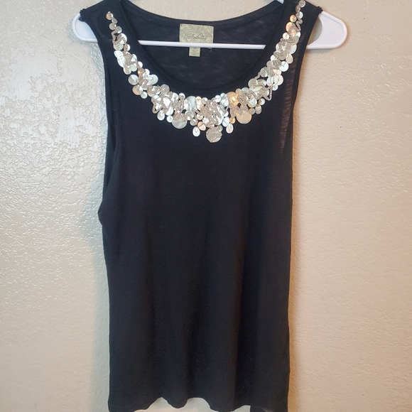 Anthropologie Tops - Deletta Anthropologie Beaded Sleeveless Tank Top